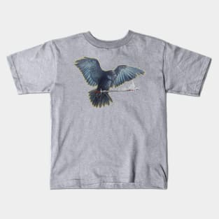 Watercolor Halloween Magical Raven with Sword Light version Kids T-Shirt